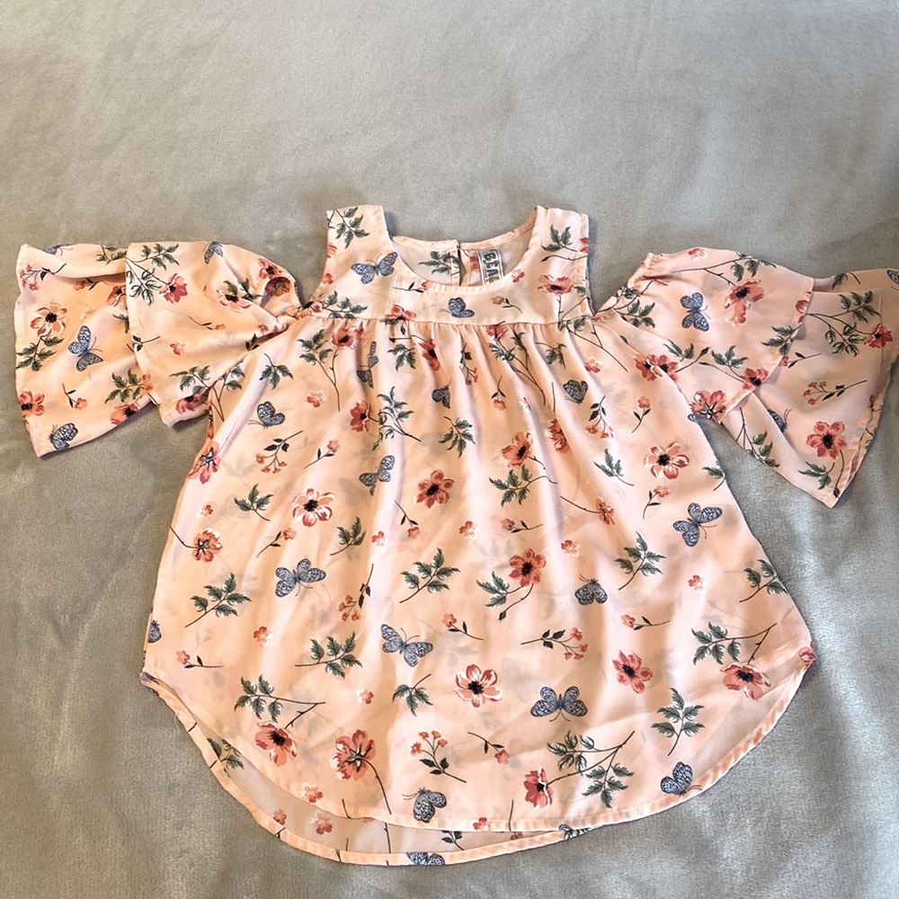 Girls butterfly and flower shirt for sale.